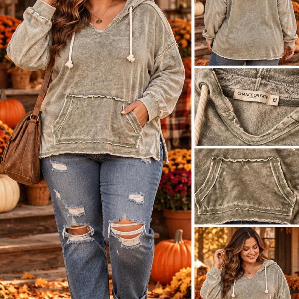 Chance Women's Green and Grey Hoodie